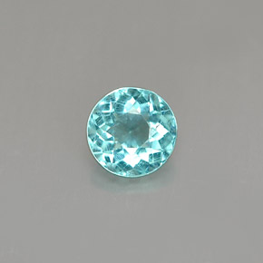 Apatite bleue naturelle coupe roude, 0,50 ct, VS