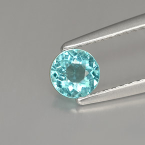 Apatite bleue naturelle coupe roude, 0,50 ct, VS