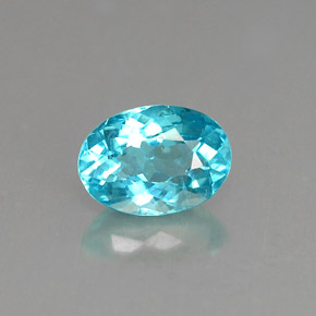 Apatite bleue naturelle coupe ovale, 0,89 ct, VVS-VS