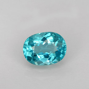 Apatite bleue naturelle coupe ovale, 1,13 ct, VS