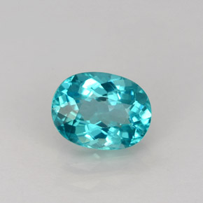 Apatite bleue naturelle coupe ovale, 1,13 ct, VS