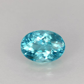 Apatite bleue naturelle coupe ovale, 1,07 ct, VS