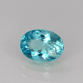 Apatite bleue naturelle coupe ovale, 1,07 ct, VS
