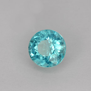 Apatite bleue naturelle coupe roude, 0,87 ct, VS