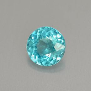 Apatite bleue naturelle coupe roude, 0,91 ct, VS