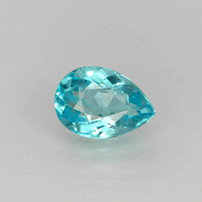 Apatite bleue naturelle en forme de poire, 0,76 ct, VS