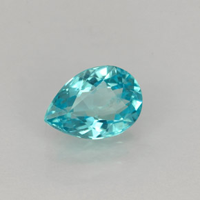 Apatite bleue naturelle en forme de poire, 0,76 ct, VS