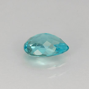 Apatite bleue naturelle en forme de poire, 0,76 ct, VS