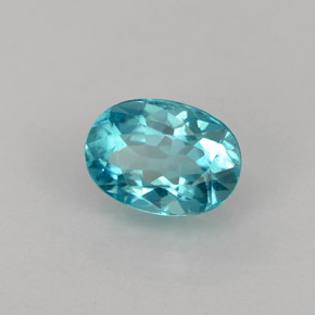 Apatite bleue naturelle coupe ovale, 0,98 ct, VS-SI