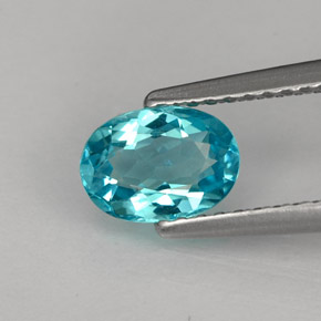 Apatite bleue naturelle coupe ovale, 0,88 ct, VS