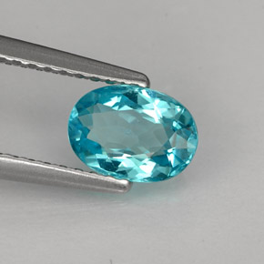 Apatite bleue naturelle coupe ovale, 0,88 ct, VS
