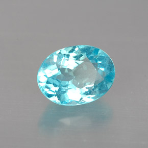 Apatite bleue naturelle coupe ovale, 0,96 ct, VS