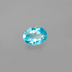 Apatite bleue naturelle coupe ovale, 0,84 ct, VS