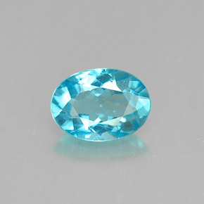 Apatite bleue naturelle coupe ovale, 0,88 ct, VS