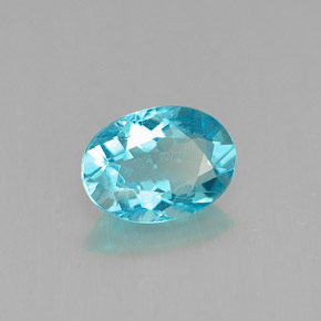 Apatite bleue naturelle coupe ovale, 0,88 ct, VS