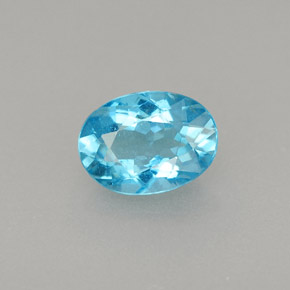 Apatite bleue naturelle coupe ovale, 0,86 ct, VS