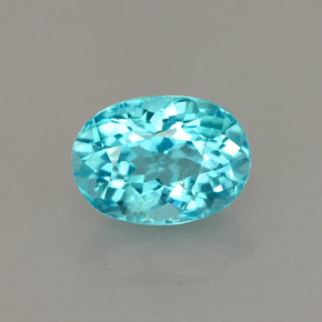 Apatite bleue naturelle coupe ovale, 1,06 ct, VS