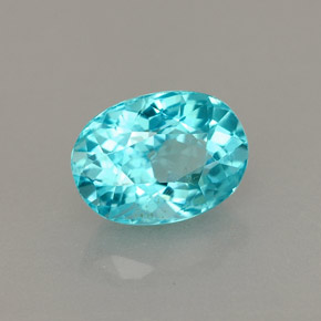 Apatite bleue naturelle coupe ovale, 1,06 ct, VS
