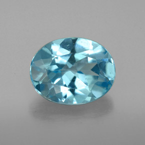 Apatite bleue naturelle coupe ovale, 3,25 ct, VS