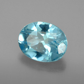 Apatite bleue naturelle coupe ovale, 3,25 ct, VS