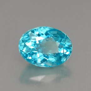 Apatite Bleu clair naturelle Coupe ovale, 1.22 ct, VS