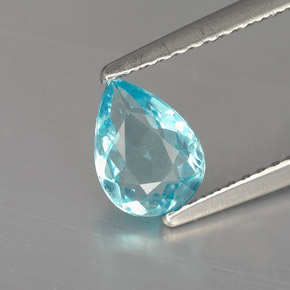 Apatite bleue naturelle en forme de poire, 0,75 ct, VVS-VS