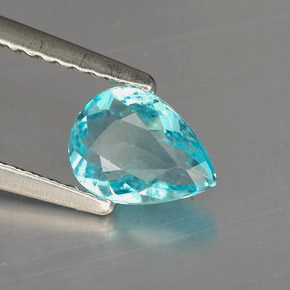 Apatite bleue naturelle en forme de poire, 0,75 ct, VVS-VS