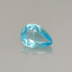 Apatite bleue naturelle en forme de poire, 0,67 ct, VVS-VS