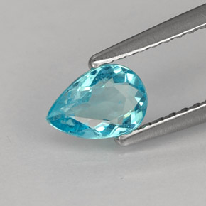 Apatite bleue naturelle en forme de poire, 0,57 ct, VS