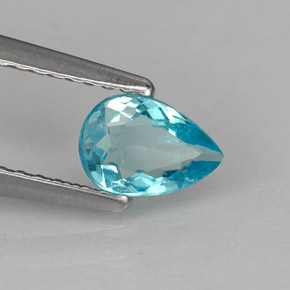 Apatite bleue naturelle en forme de poire, 0,57 ct, VS