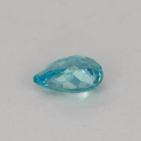 Apatite bleue naturelle en forme de poire, 0,57 ct, VS