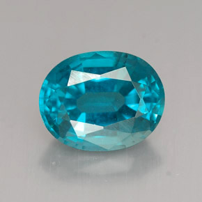 Apatite bleue naturelle coupe ovale, 3,24 ct, VVS-VS