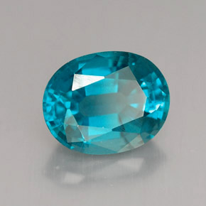 Apatite bleue naturelle coupe ovale, 3,24 ct, VVS-VS