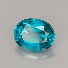 Apatite bleue naturelle coupe ovale, 2,94 ct, VS