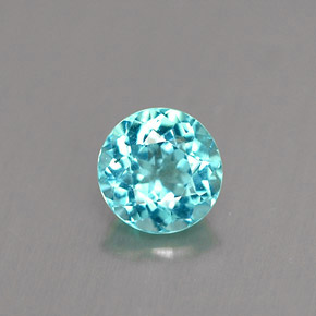 Apatite bleue naturelle coupe roude, 0,60 ct, VS