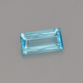 Apatite bleue naturelle baguette, 0,67 ct, VS