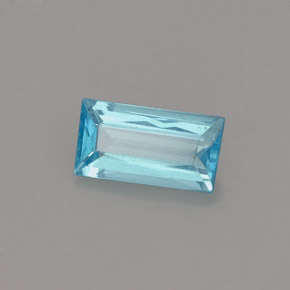 Apatite bleue naturelle baguette, 0,67 ct, VS