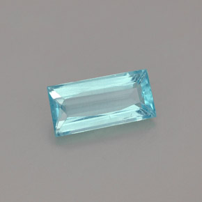 Apatite bleue naturelle baguette, 1,08 ct, VS