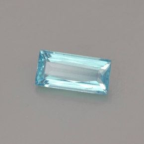 Apatite bleue naturelle baguette, 1,08 ct, VS