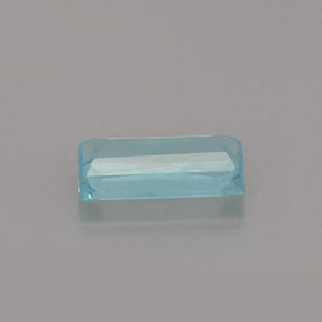 Apatite bleue naturelle baguette, 1,08 ct, VS