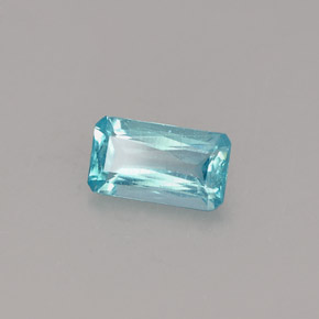 Apatite bleu clair naturelle taille émeraude, 0,50 ct, VS