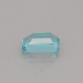Apatite bleue naturelle taille émeraude, 0,76 ct, VS