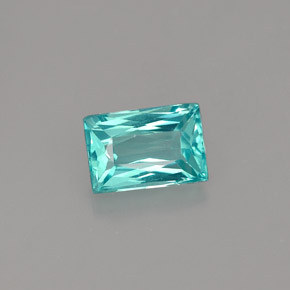 Apatite bleue naturelle baguette, 1,04 ct, VS