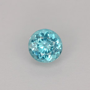 Apatite bleue naturelle coupe roude, 0,63 ct, VS-SI