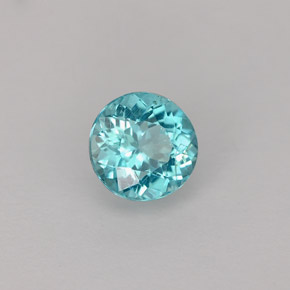 Apatite bleue naturelle coupe roude, 0,63 ct, VS-SI