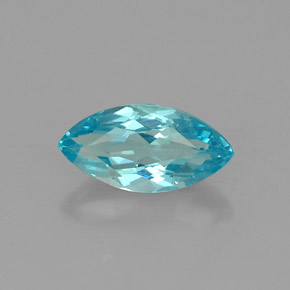 Apatite bleue naturelle marquise, 0,65 ct, VS