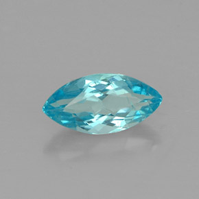 Apatite bleue naturelle marquise, 0,65 ct, VS