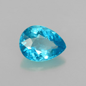 Apatite bleue naturelle en forme de poire, 1,82 ct, VS