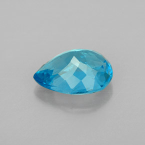 Apatite bleue naturelle en forme de poire, 1,82 ct, VS