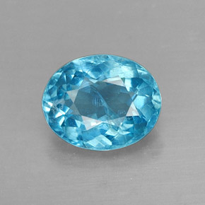 Apatite bleue naturelle coupe ovale, 1,56 ct, SI